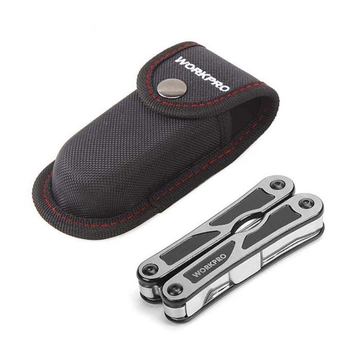 Workpro Multiherramienta 15 en 1, Acero Inoxidable, Herramientas con Bloqueo, Apertura Mariposa, Incluye Alicates, Cuchillo, Sierra y Más 1