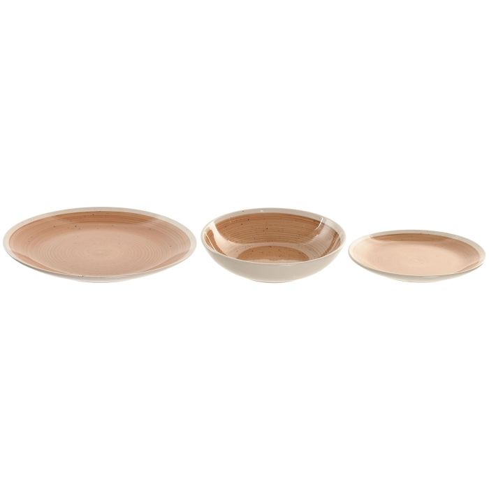 Vajilla Basicos DKD Home Decor Naranja Blanco 27 x 3 x 27 cm Set de 18 2 Vajilla Basicos DKD Home Decor Naranja Blanco 27 x 3 x 27 cm Set de 18 2