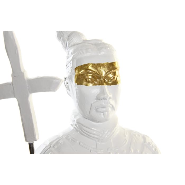 DKD Home Decor Figura Decorativa Moderno Guerrero de Resina Blanco Dorado 10x44x15 cm (4 Unidades) 1 DKD Home Decor Figura Decorativa Moderno Guerrero de Resina Blanco Dorado 10x44x15 cm (4 Unidades) 1