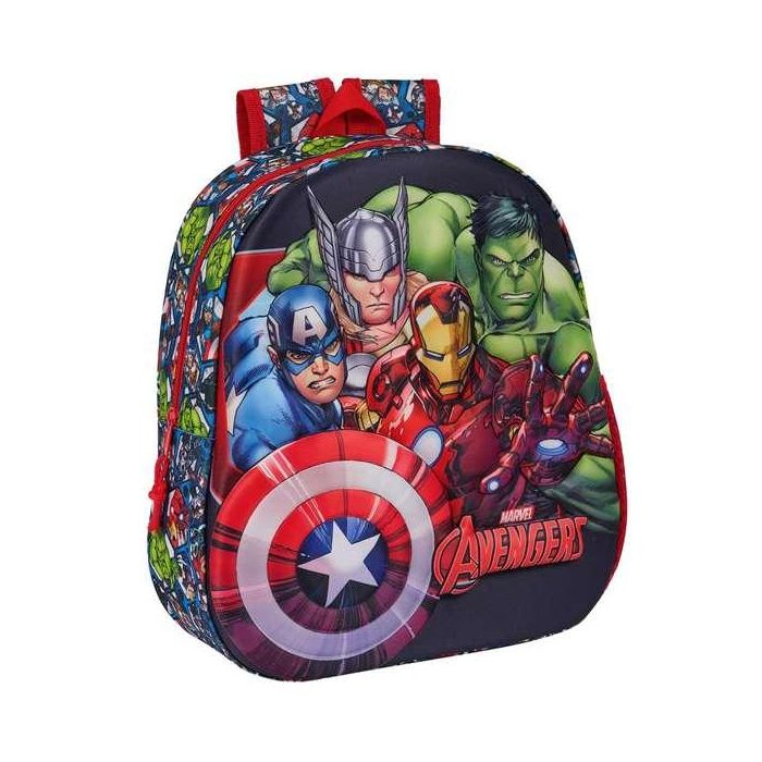 Mochila Escolar The Avengers Negro Rojo 27 x 33 x 10 cm 1