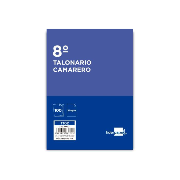 Talonario Liderpapel Camarero Octavo Sin Iva 102 10 unidades 1