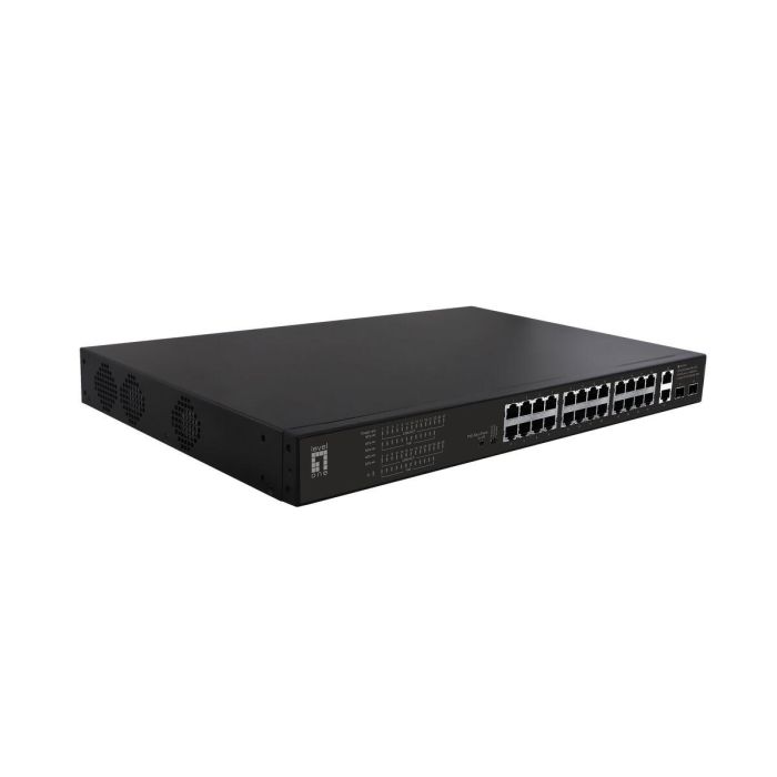 LevelOne FGP-2831 Switch no administrado, 24 puertos Fast Ethernet 10/100, 2xGE, 2xSFP, 390W PoE+, Montaje en rack 19" 0 LevelOne FGP-2831 Switch no administrado, 24 puertos Fast Ethernet 10/100, 2xGE, 2xSFP, 390W PoE+, Montaje en rack 19" 0
