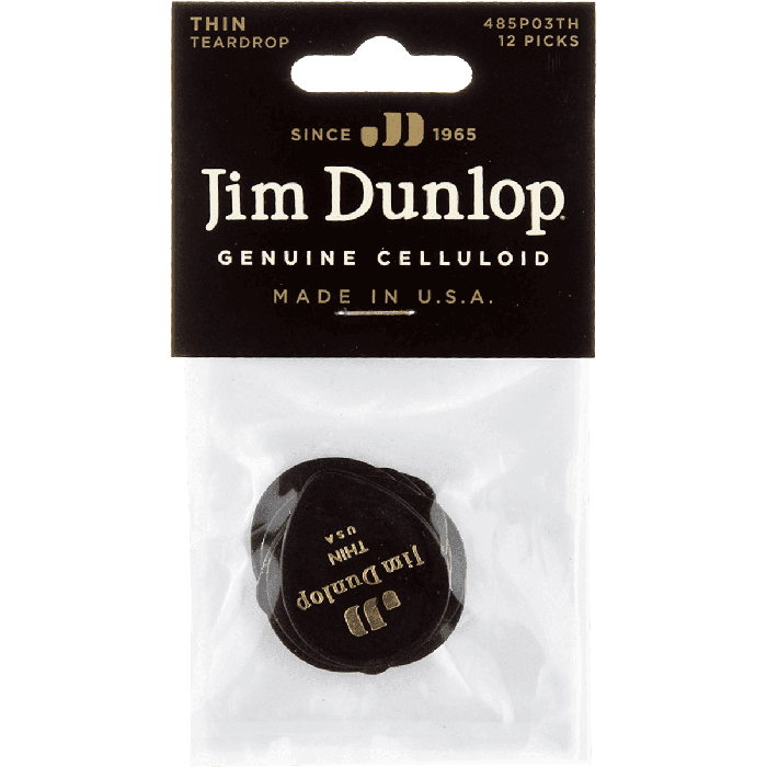 Pack 12 Púas Genuine Celluloid Teardrop Negro - Thin 3 Pack 12 Púas Genuine Celluloid Teardrop Negro - Thin 3