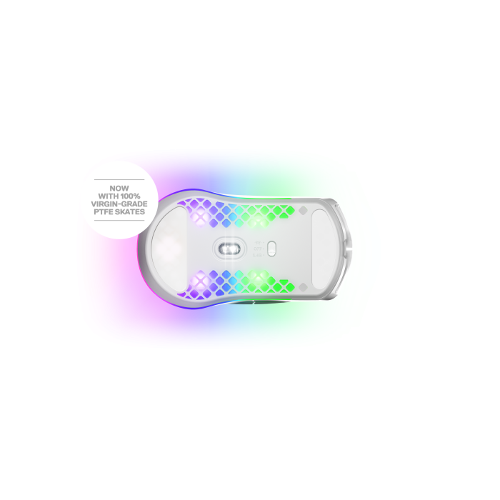 SteelSeries Aerox 3 Wireless Ratón Blanco (62608) RF inalámbrica + Bluetooth Óptico 18000 DPI 1 ms 6 Botones 68 g 4