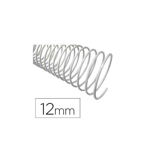 Espiral Metalico Q-Connect Blanco 64 5:1 12 mm 1 mm Caja De 200 Unidades