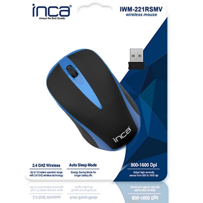 INCA Maus IWM-221RSMV 1000 DPI,Wireless,Nano-USB, Blau 10 m retail 6