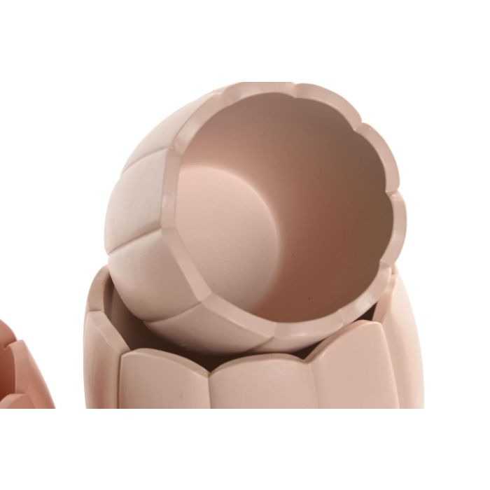 Macetero Shabby DKD Home Decor Rosa Palo Terracota 15 x 13 x 15 cm Set de 3 (2 Unidades) 2