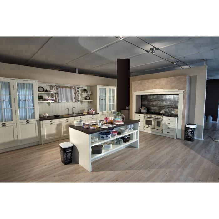 Contenedor de basura de cocina de pedal KIS 50L CHIC Menú de café con motivos negros 2 Contenedor de basura de cocina de pedal KIS 50L CHIC Menú de café con motivos negros 2