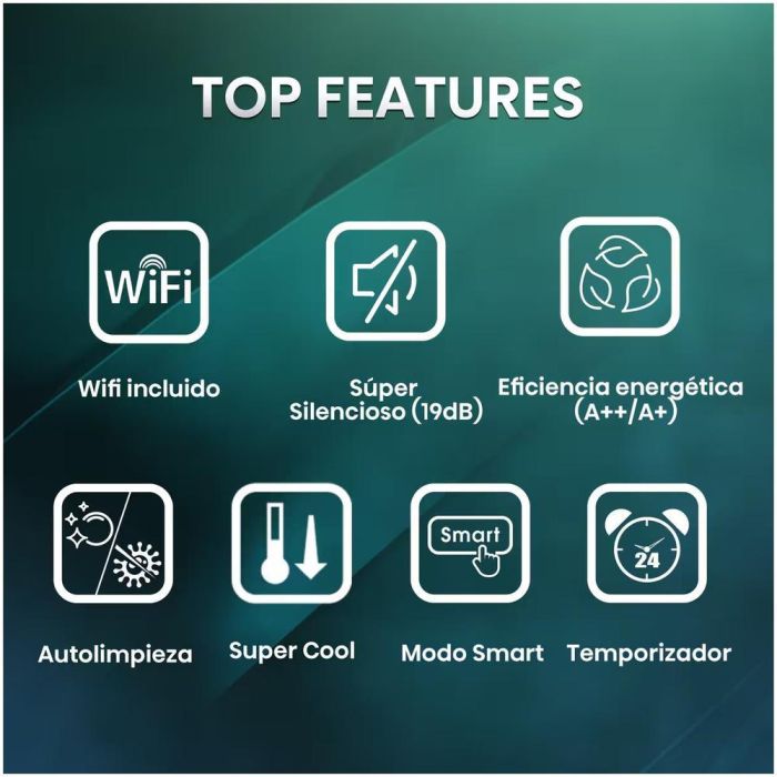 Hisense Aire Acondicionado Split 1x1 Inverter con Wi-Fi, Modo Smart, A++/A+ 5 Hisense Aire Acondicionado Split 1x1 Inverter con Wi-Fi, Modo Smart, A++/A+ 5