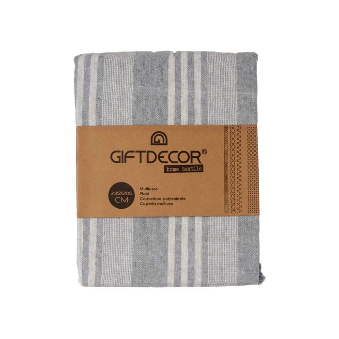 Multiusos Rayas Gris Claro 235X205Cm Giftdecor (8 Unidades) 2 Multiusos Rayas Gris Claro 235X205Cm Giftdecor (8 Unidades) 2
