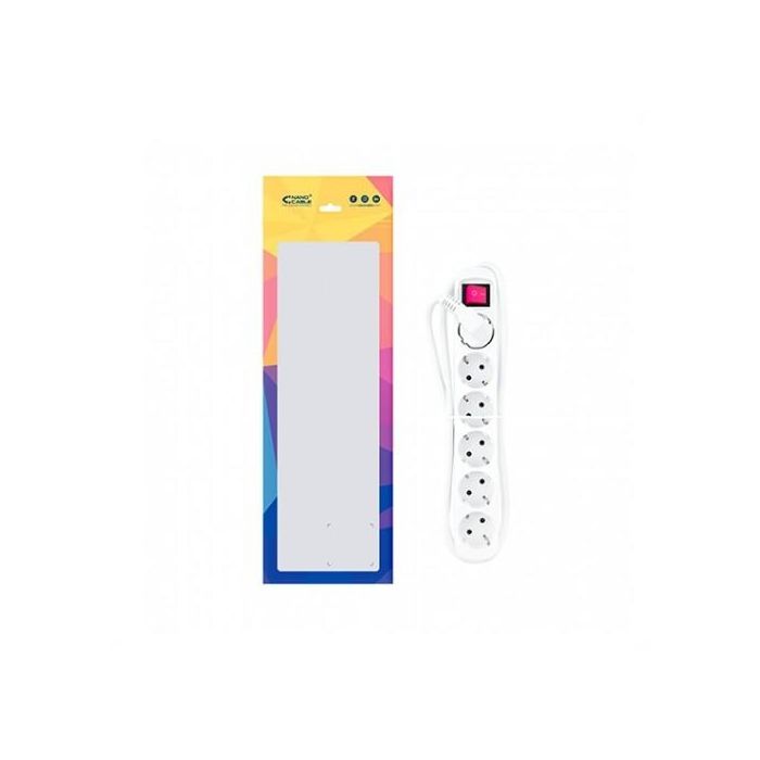 Regleta con Interruptor Nanocable 10.37.0006/ 6 Tomas de Corriente/ Cable 1.4m/ Blanca 2 Regleta con Interruptor Nanocable 10.37.0006/ 6 Tomas de Corriente/ Cable 1.4m/ Blanca 2
