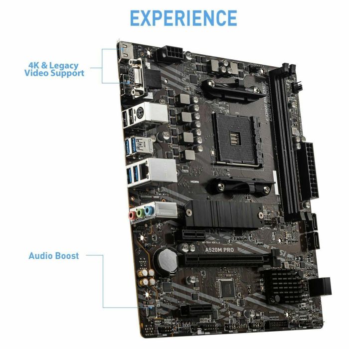 MSI A520M PRO Placa Base micro ATX para AMD Zócalo AM4 Ryzen 3000 con Chipset A520, DDR4, M.2 y Gigabit Ethernet 39