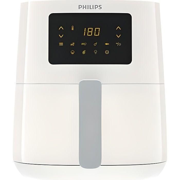 Philips Airfryer Essential Compact Digital HD9252/00, freidora libre de aceite, 0.8 kg, tecnología de aire rápido, 7 preescionientes, blanco