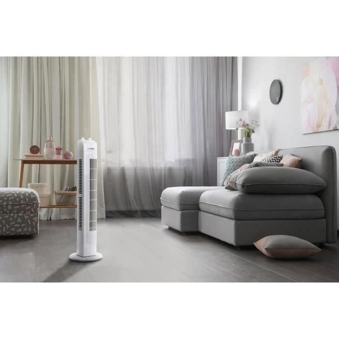 Ventilador de columna oceánica - 45W - Altura 78 cm - 3 velocidades - Oscilador - Blanco - Blanco 2