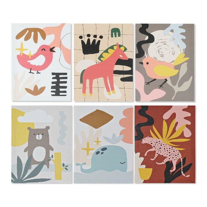 Cuadro Kids DKD Home Decor Multicolor 1.8 x 40 x 30 cm (6 Unidades) Cuadro Kids DKD Home Decor Multicolor 1.8 x 40 x 30 cm (6 Unidades)