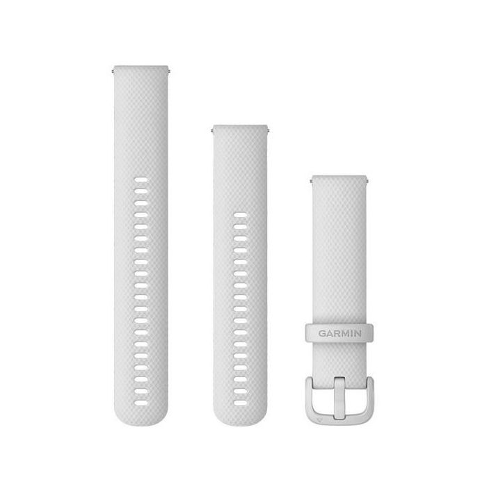 Garmin Pulsera de Recambio Quick Release de Silicona para Smartwatch, 20mm, Color Blanco
