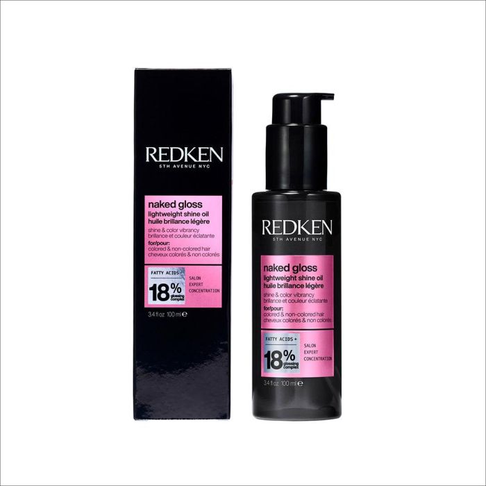 Redken NAKED GLOSS Aceite Ultraligero Brillo Efecto Espejo y Protección Térmica 100 ml 1