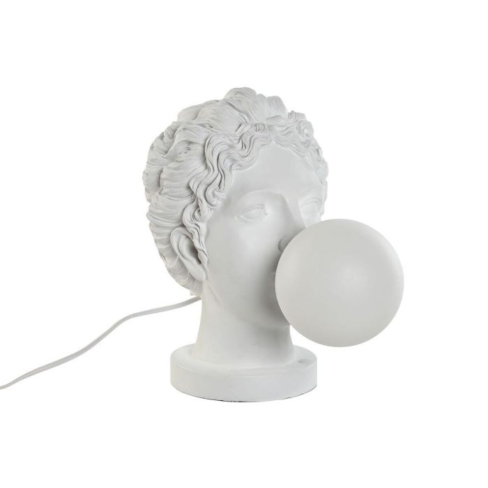 DKD Home Decor Lámpara de Sobremesa de Diseño Moderno, Color Blanco, Fabricada en Resina, Compatible Bombilla G9, Medidas 21x33x29 cm DKD Home Decor Lámpara de Sobremesa de Diseño Moderno, Color Blanco, Fabricada en Resina, Compatible Bombilla G9, Medidas 21x33x29 cm