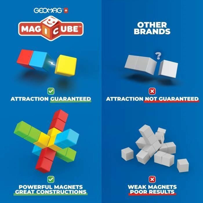 Geomag Magicube 060 Bloques Magnéticos - 6 Piezas - Apilables - Plástico Reciclado 4