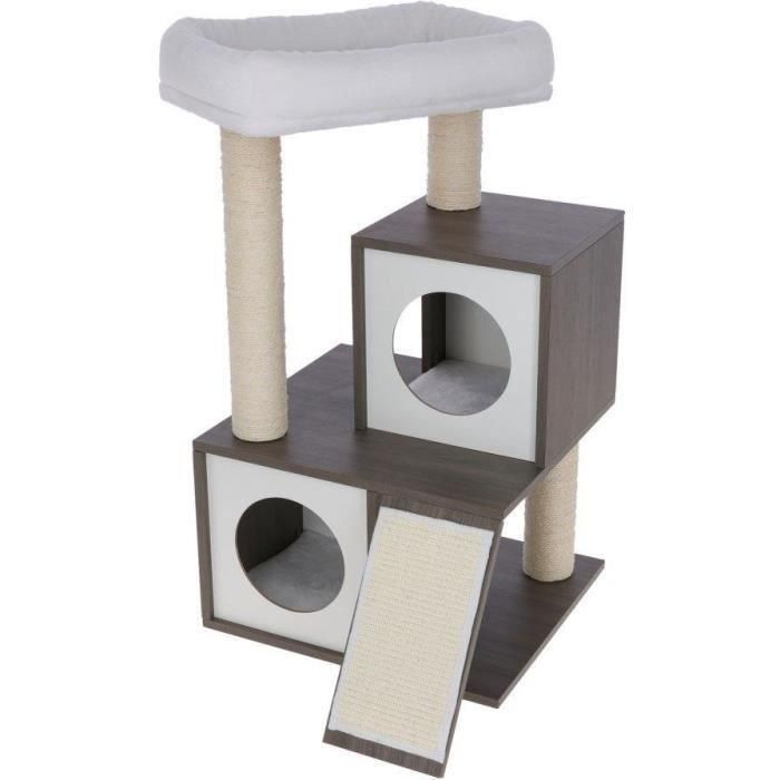 KERBL - Árbol para gatos FLAIR - 48 x 44 x 86 cm - Blanco/Gris - Sisal KERBL - Árbol para gatos FLAIR - 48 x 44 x 86 cm - Blanco/Gris - Sisal