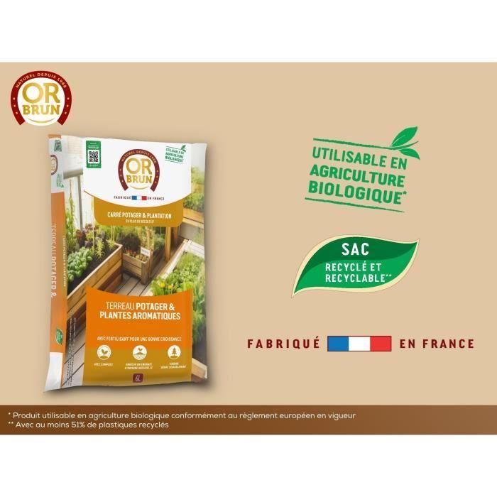 Tierra para hortalizas y plantas aromáticas - OR BRUN - OBRTARO6U - 6L - Crecimiento rápido 2 Tierra para hortalizas y plantas aromáticas - OR BRUN - OBRTARO6U - 6L - Crecimiento rápido 2