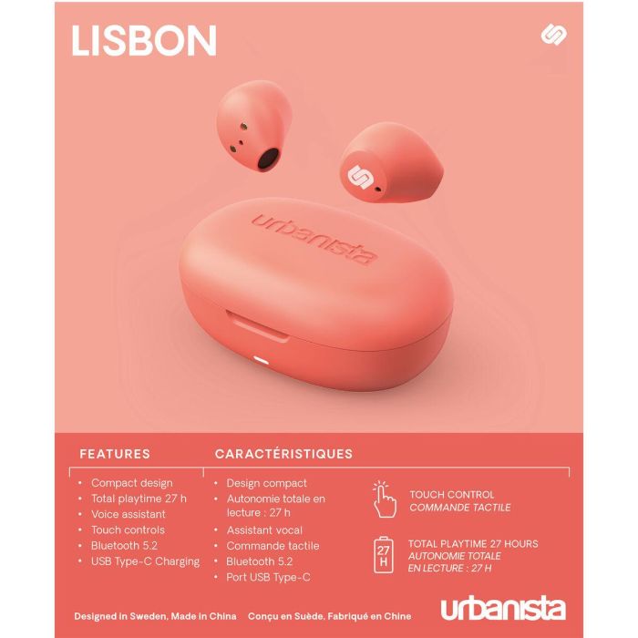 Urbanista Lisbon Auriculares True Wireless Inalambricos Compactos 27 Horas Bateria Carga USB Tipo C Compatibles iOS Android 5