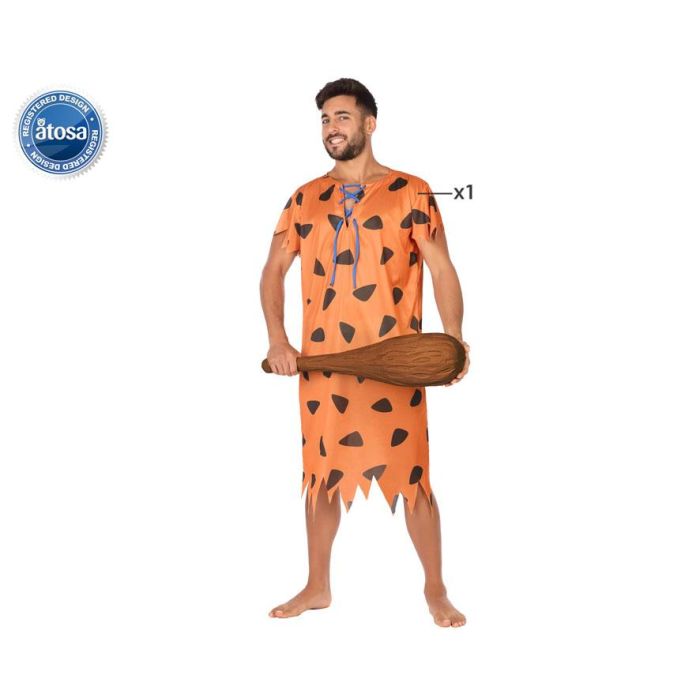 Disfraz para Adultos Cavernícola Naranja (2 Piezas) XL Disfraz para Adultos Cavernícola Naranja (2 Piezas) XL