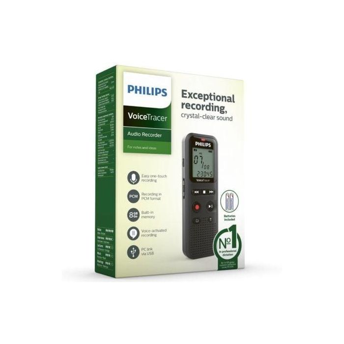 Grabadora de Voz Philips VoiceTracer DVT1160/ 8kHz/ Negro 2 Grabadora de Voz Philips VoiceTracer DVT1160/ 8kHz/ Negro 2