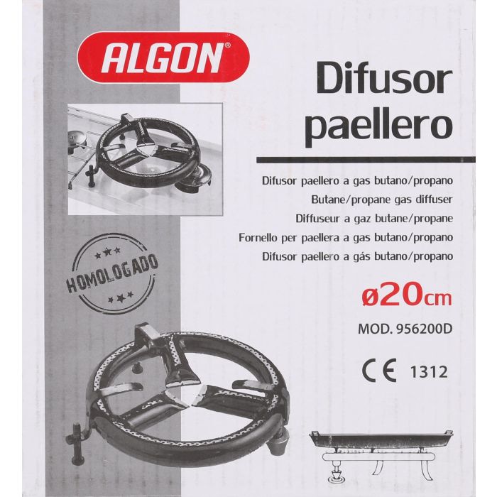 Algon Bbq Difusor Paellero 20 cm para Gas Butano 1