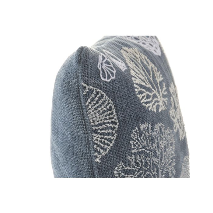 DKD Home Decor Cojin Atlantico Azul Blanco Chenilla 10 x 45 x 45 cm (2 Unidades)