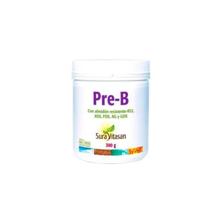 SuraVitasan Pre-B Fibra 300g: 5 Prebióticos para Microbioma Intestinal, Sin Gluten, Ovolactovegetariano