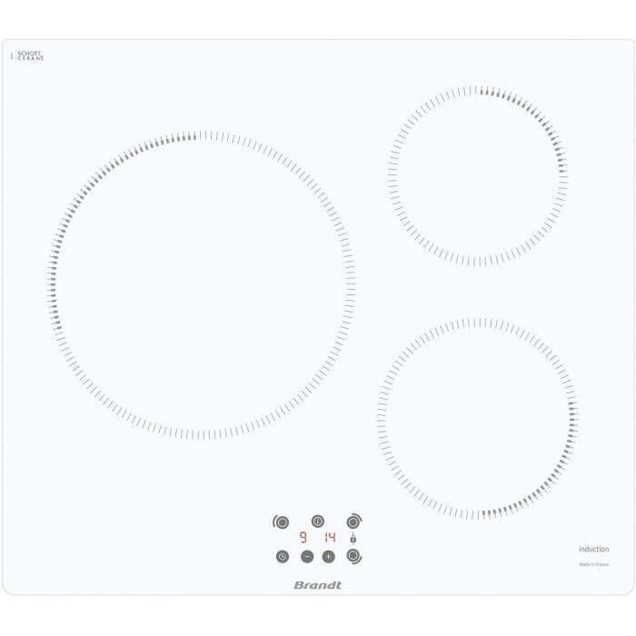 Hob de inducción de Brandt -ti364w - 3 luces - 14 cm