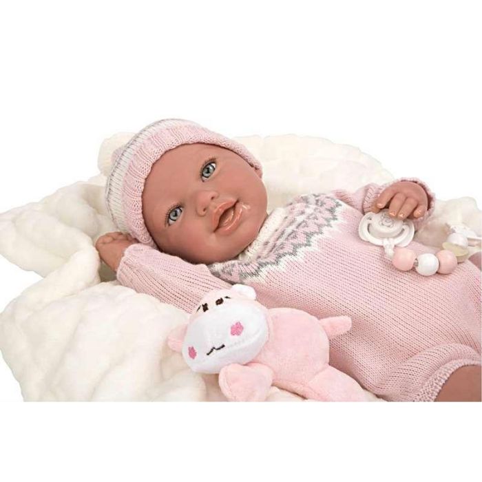 Muñeca reborn arias 45 cm anais c/manta y peluche 17