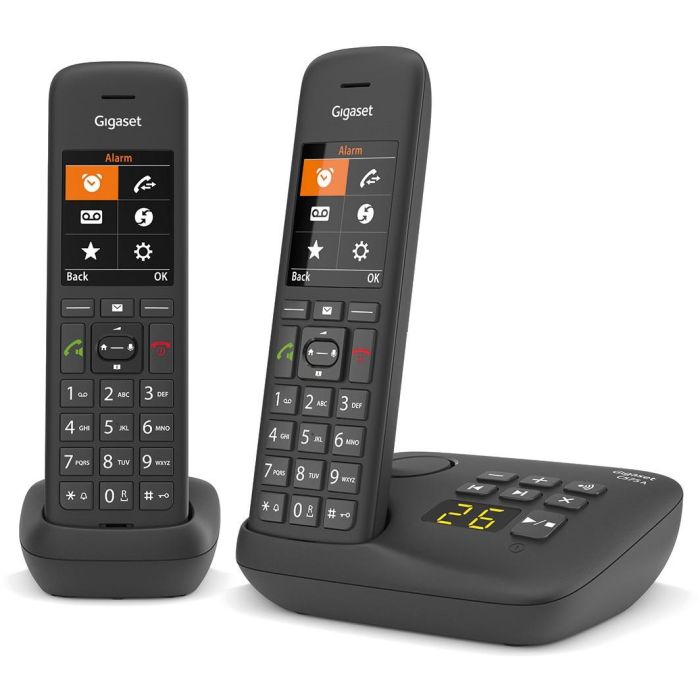 GIGASET C575A Duo schwarz schnurlos analog DECT 2 Mobilteile TFT-Farb-Display Freisprechen Adressbuch fr 200 Eintrge Wecker 1