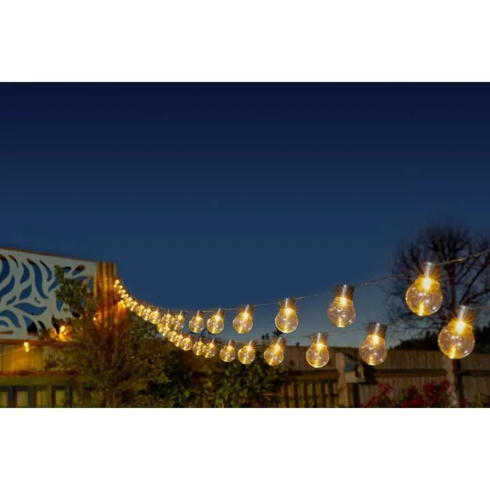 Smart Garden Guirnalda de Luces Solares Globulb 40 LED Blanco Cálido 13.7 m Panel Solar IP44 SMA1728677209823