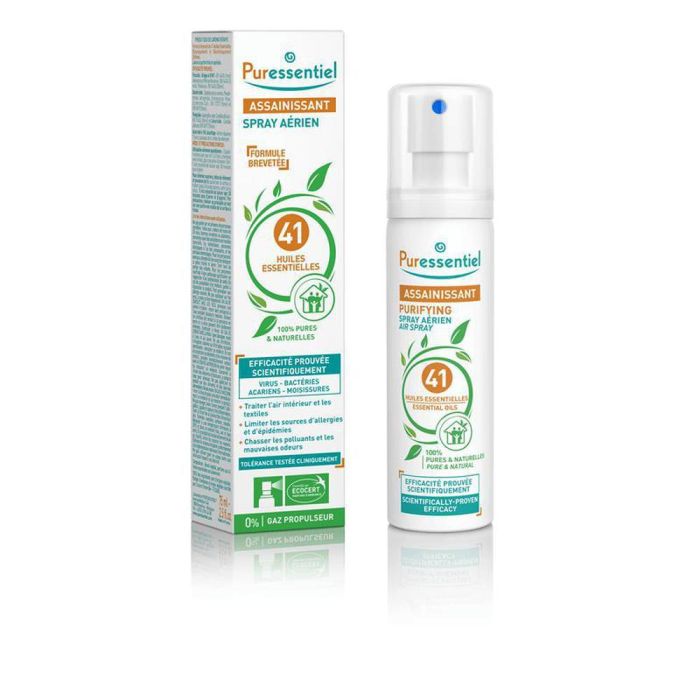 Puressentiel 41 Ae Spray Aéreo Purificante 75ml – Elimina olores, gérmenes y contaminación interior, mejora capacidad respiratoria