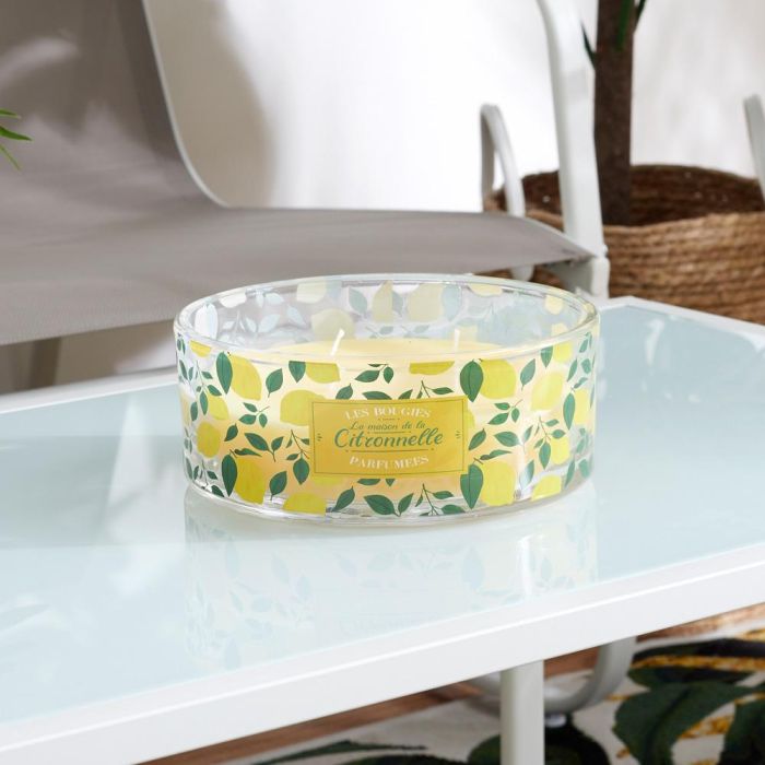 Home Deco Factory Vela Citronela Antimoustique 4 Mechas Vidrio 760g d.19cm h.7,5cm 25h 6