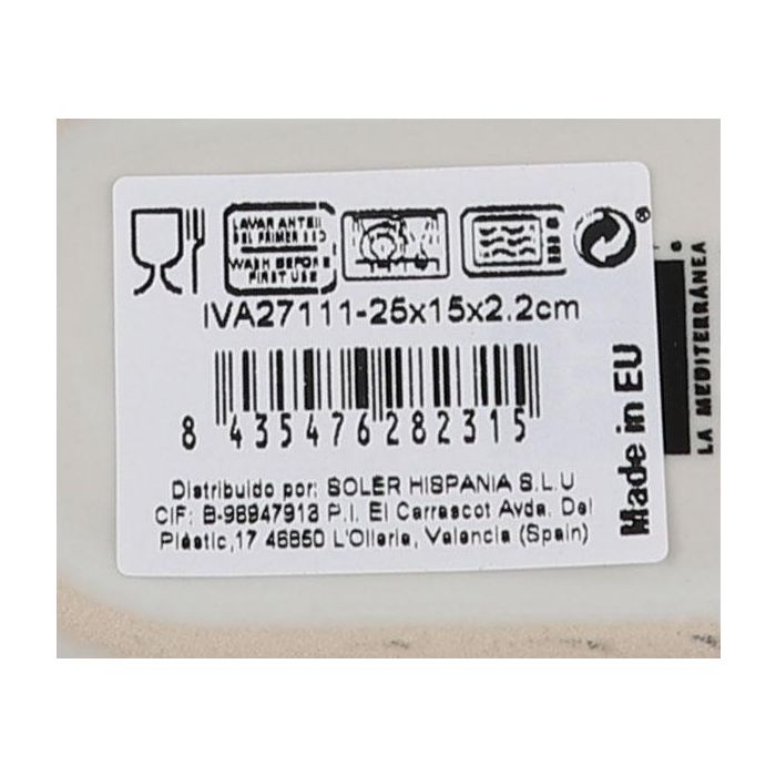 Fuente Ovalada Ivar Nordic Brillo IVORY 25x15x2.2 cm - Inde (18 Unidades) 3 Fuente Ovalada Ivar Nordic Brillo IVORY 25x15x2.2 cm - Inde (18 Unidades) 3
