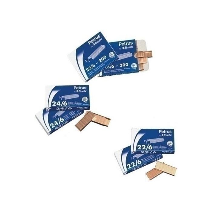 Grapas Petrus 22/8-24/8 Cobreadas Caja De 1000