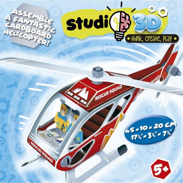 Educa Borras Studio 3D Helicoptero 14 Piezas Cartón, 18 Tornillos, 18 Tuercas, Desarrollo Manual, Razonamiento y Orientación Espacial 1 Educa Borras Studio 3D Helicoptero 14 Piezas Cartón, 18 Tornillos, 18 Tuercas, Desarrollo Manual, Razonamiento y Orientación Espacial 1