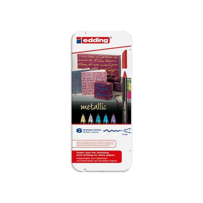 Rotulador Fibra Edding 1200-Metallic Estuche De 6