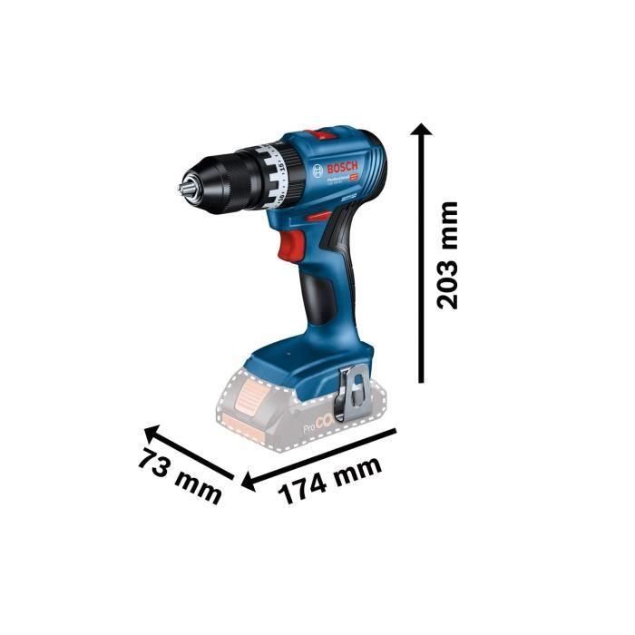 Percusiones Drill Bosch Professional GSB 18V-45 +2 2.0AH Bilestrices + Gal 18V-20 Charger, L Case Pick & Hick, 82pcs. 1