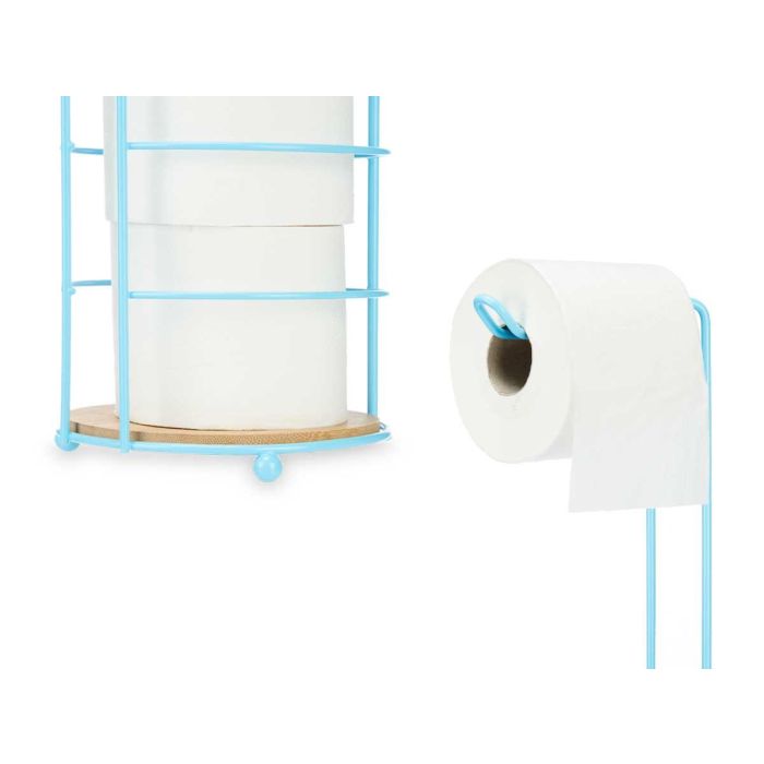 Portarrollo Metal Bambu Deposito Azul Berilo 16X63CM (4 Unidades) 2 Portarrollo Metal Bambu Deposito Azul Berilo 16X63CM (4 Unidades) 2