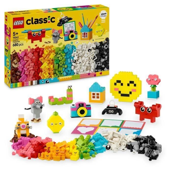 LEGO 11042 Caja Feliz Creativa Classic, Set de Construcción con 680 Ladrillos y Elementos Especiales, Guía Inspiradora y 10 Modelos Rápidos para Niños +5 Años LEGO 11042 Caja Feliz Creativa Classic, Set de Construcción con 680 Ladrillos y Elementos Especiales, Guía Inspiradora y 10 Modelos Rápidos para Niños +5 Años