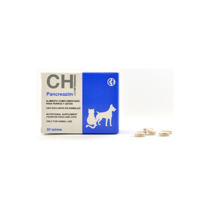 Pancreazim 60 Comprimidos - Complemento Nutricional para Perros y Gatos con Insuficiencia Pancreática Pancreazim 60 Comprimidos - Complemento Nutricional para Perros y Gatos con Insuficiencia Pancreática