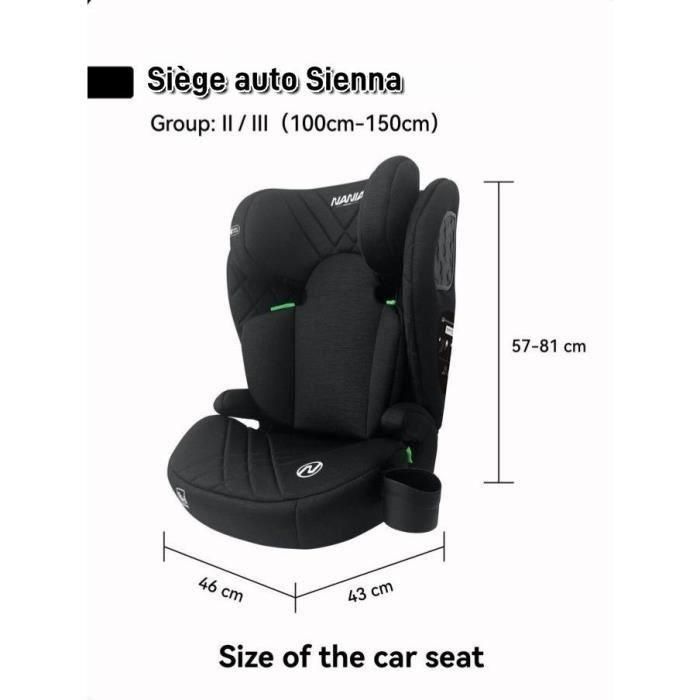 Nania NAN3760425910038 Silla de Coche con Cinturón Sienna Grupo 2/3 Talla I Negra 5