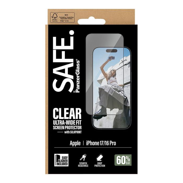 PanzerGlass Protector de Pantalla SAFE. para iPhone 17 | iPhone 16 Pro, Vidrio Templado Ultra-Wide, Aplicación Fácil con EasyAligner, Resistente a Rayones y Golpes, 1 Unidad 2 PanzerGlass Protector de Pantalla SAFE. para iPhone 17 | iPhone 16 Pro, Vidrio Templado Ultra-Wide, Aplicación Fácil con EasyAligner, Resistente a Rayones y Golpes, 1 Unidad 2
