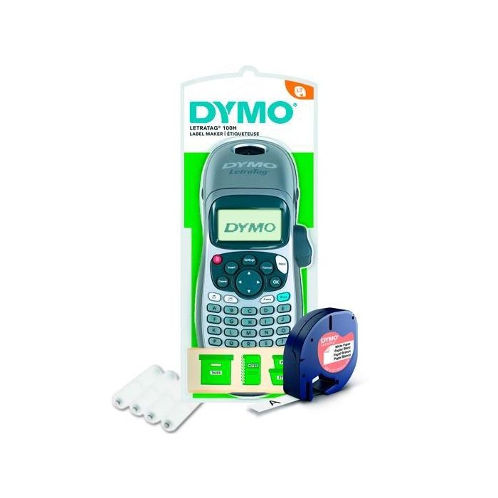 Dymo Rotuladora Electrónica Letratag 100H Slv - Teclado ABC, Pantalla de 13 Caracteres, Incluye Pilas y Cinta Dymo Rotuladora Electrónica Letratag 100H Slv - Teclado ABC, Pantalla de 13 Caracteres, Incluye Pilas y Cinta