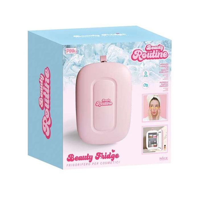 Nice Frigorífico Nevera Mini Beauty 5 litros para organizar, almacenar y refrescar productos de cuidado y rutina de belleza. Cable de carga incluido.