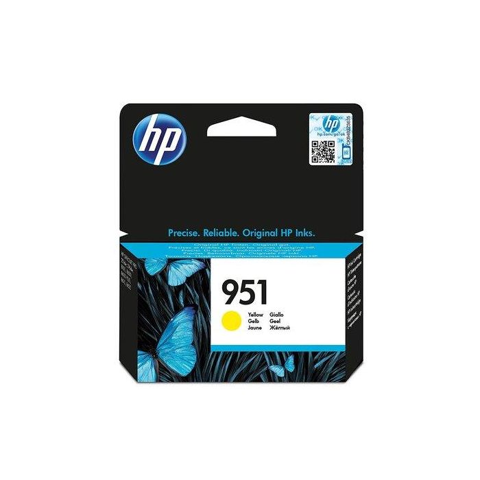 Cartucho Inkjet Hp Cn052Ae Nº951 Officejet Pro 251Dw/276Dw Mfp, 8100 Eprinter, 8100 Eprinter N811A, 8600 N911A/8600 Plus N911G/8600 Premium N911N/8610/8620/8625/8630 Amarillo 700 Pág.